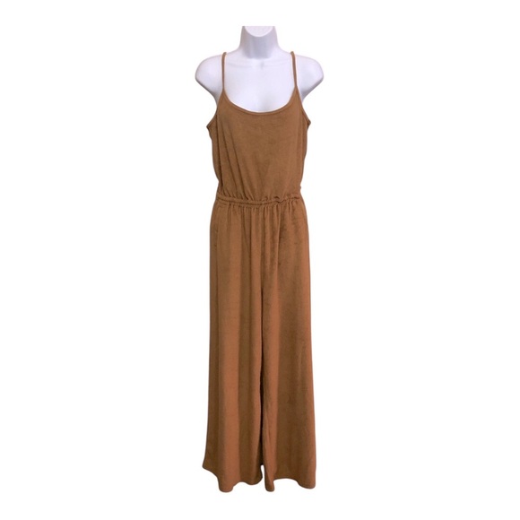 OFFLINE By Aerie Summer Lights Spaghetti Straps Wide Leg Terry Jumpsuit Size XL - Picture 1 of 16